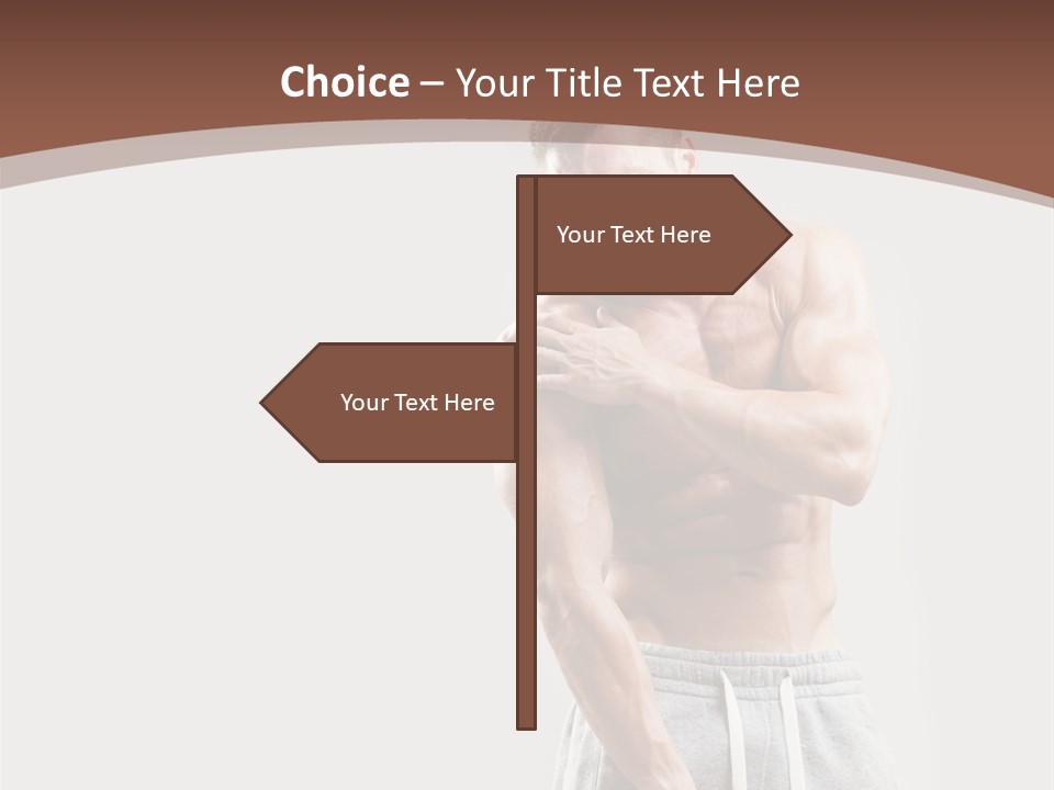 A Man With A Muscular Body Is Posing For The Camera PowerPoint Template