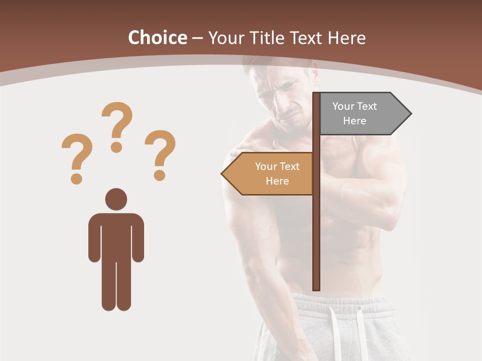 A Man With A Muscular Body Is Posing For The Camera PowerPoint Template