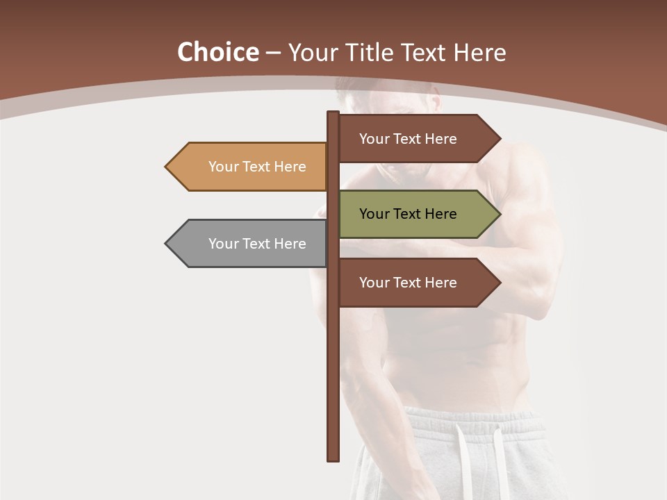 A Man With A Muscular Body Is Posing For The Camera PowerPoint Template
