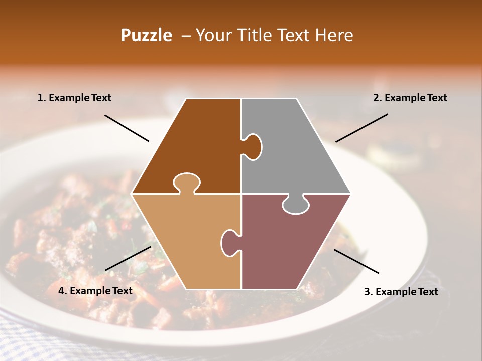A Bowl Of Food On A Table With A Spoon PowerPoint Template