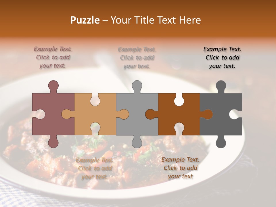 A Bowl Of Food On A Table With A Spoon PowerPoint Template