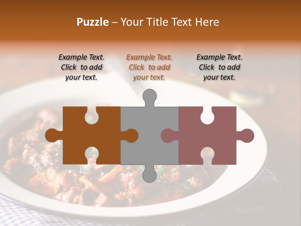 A Bowl Of Food On A Table With A Spoon PowerPoint Template