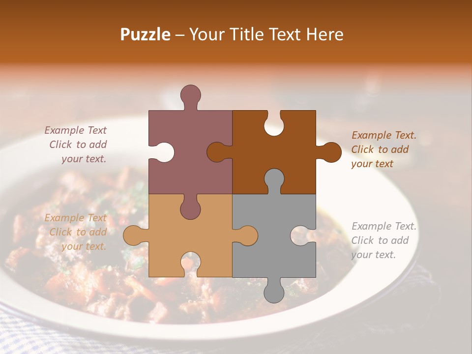 A Bowl Of Food On A Table With A Spoon PowerPoint Template