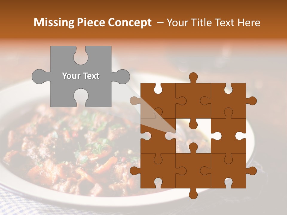A Bowl Of Food On A Table With A Spoon PowerPoint Template