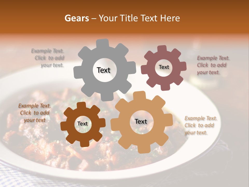 A Bowl Of Food On A Table With A Spoon PowerPoint Template