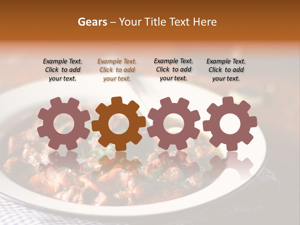 A Bowl Of Food On A Table With A Spoon PowerPoint Template