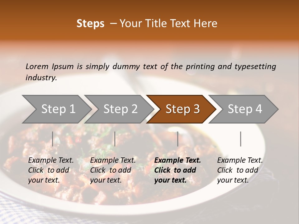 A Bowl Of Food On A Table With A Spoon PowerPoint Template