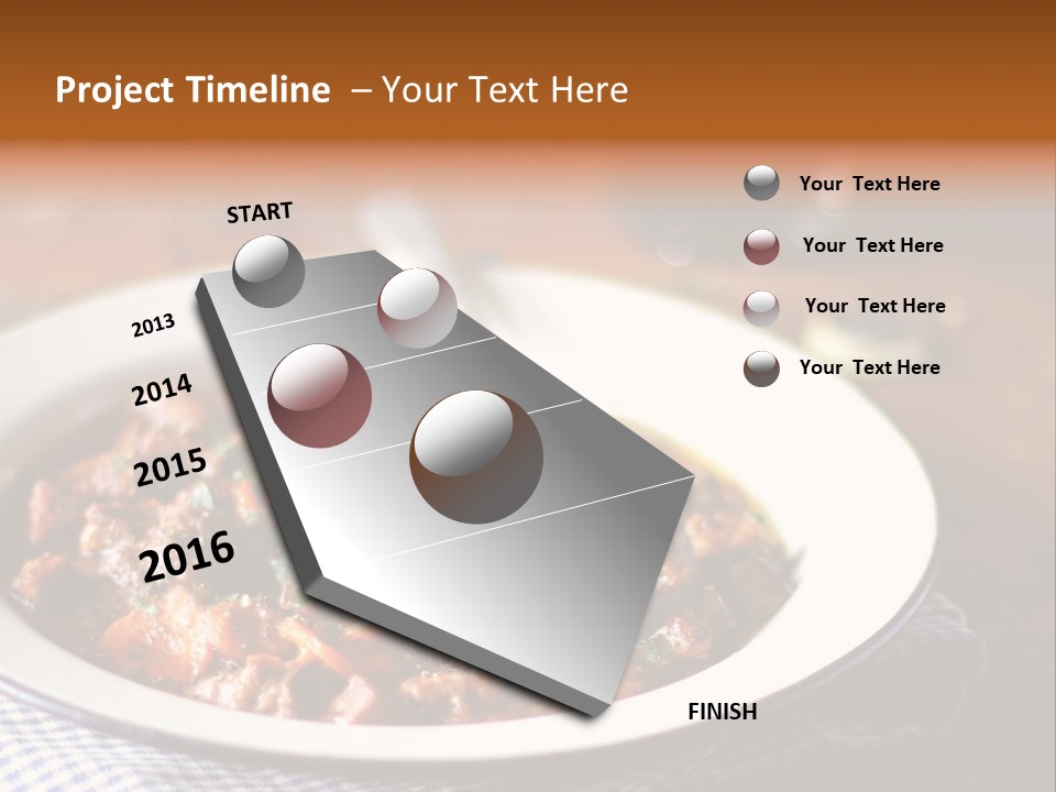 A Bowl Of Food On A Table With A Spoon PowerPoint Template