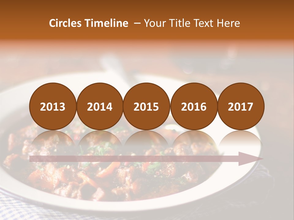 A Bowl Of Food On A Table With A Spoon PowerPoint Template