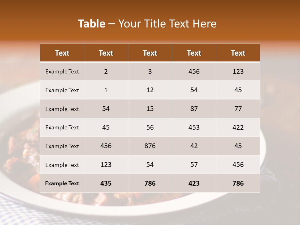 A Bowl Of Food On A Table With A Spoon PowerPoint Template
