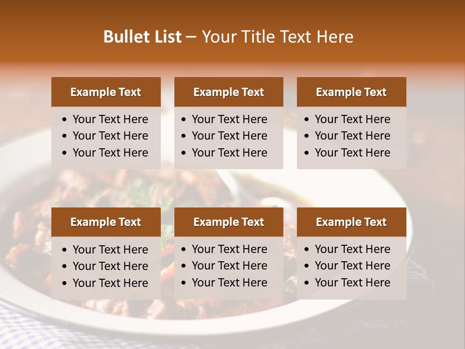 A Bowl Of Food On A Table With A Spoon PowerPoint Template