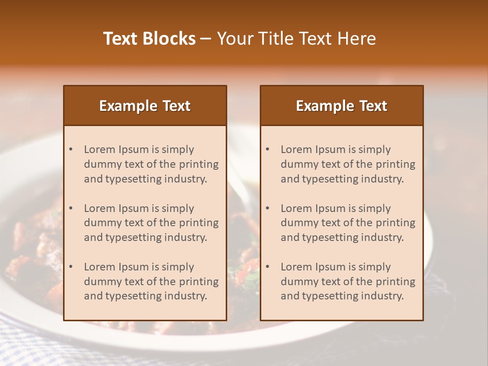 A Bowl Of Food On A Table With A Spoon PowerPoint Template