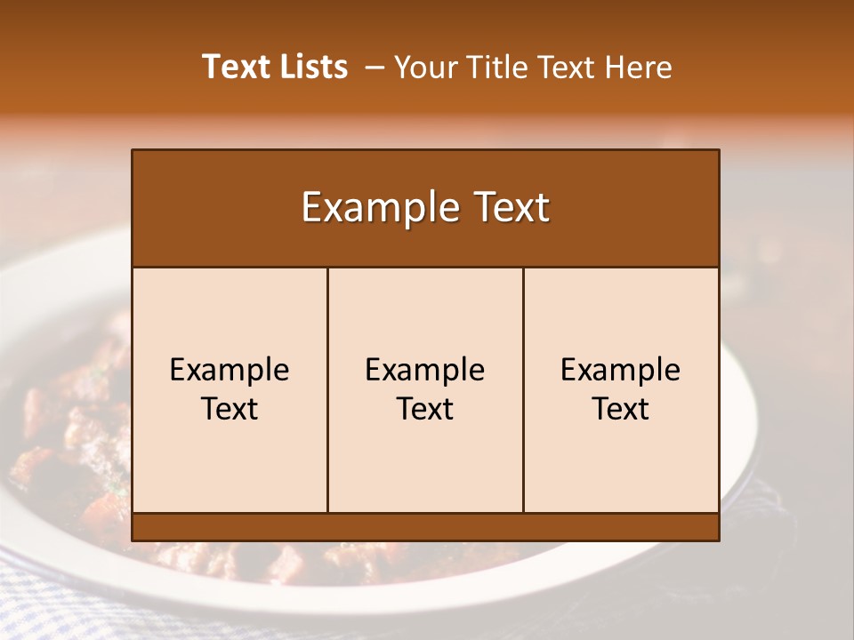 A Bowl Of Food On A Table With A Spoon PowerPoint Template