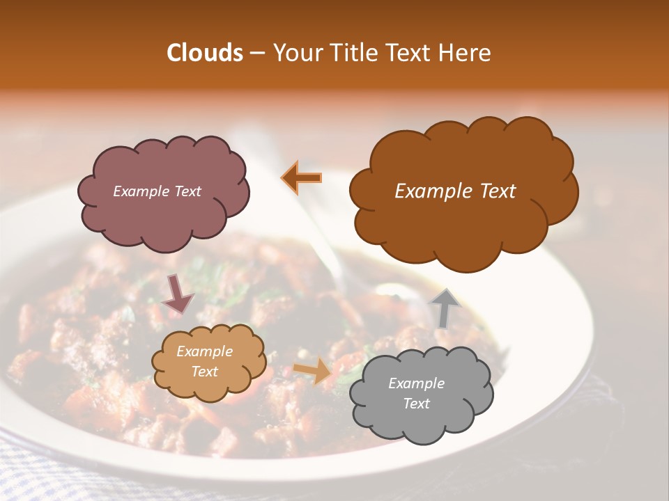 A Bowl Of Food On A Table With A Spoon PowerPoint Template