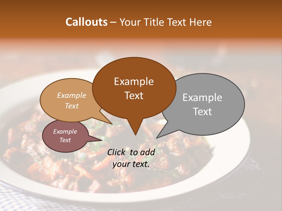 A Bowl Of Food On A Table With A Spoon PowerPoint Template