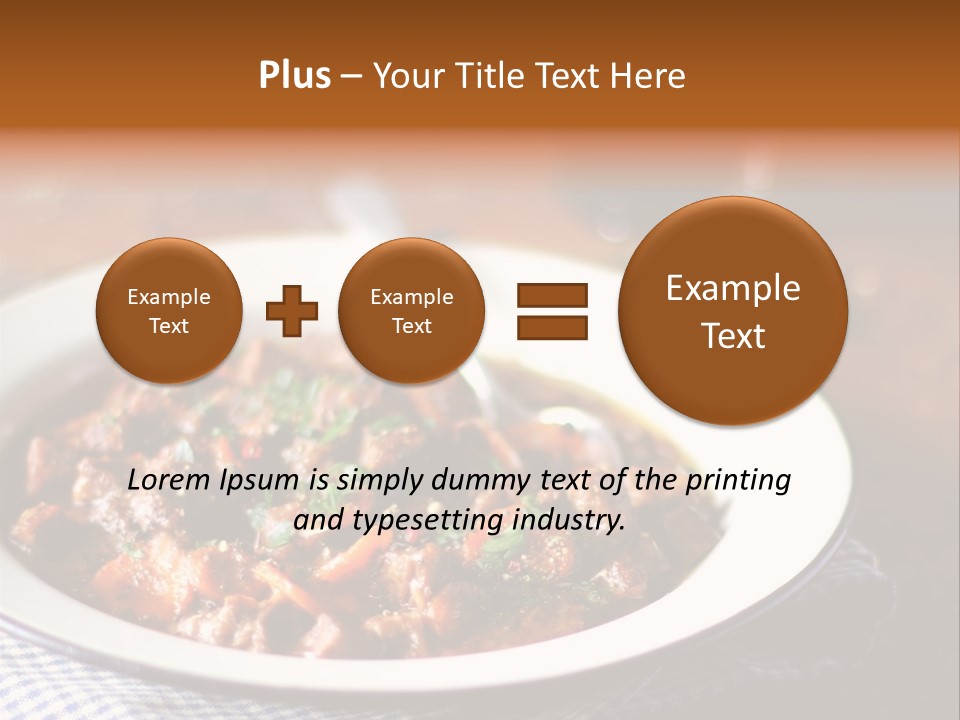 A Bowl Of Food On A Table With A Spoon PowerPoint Template