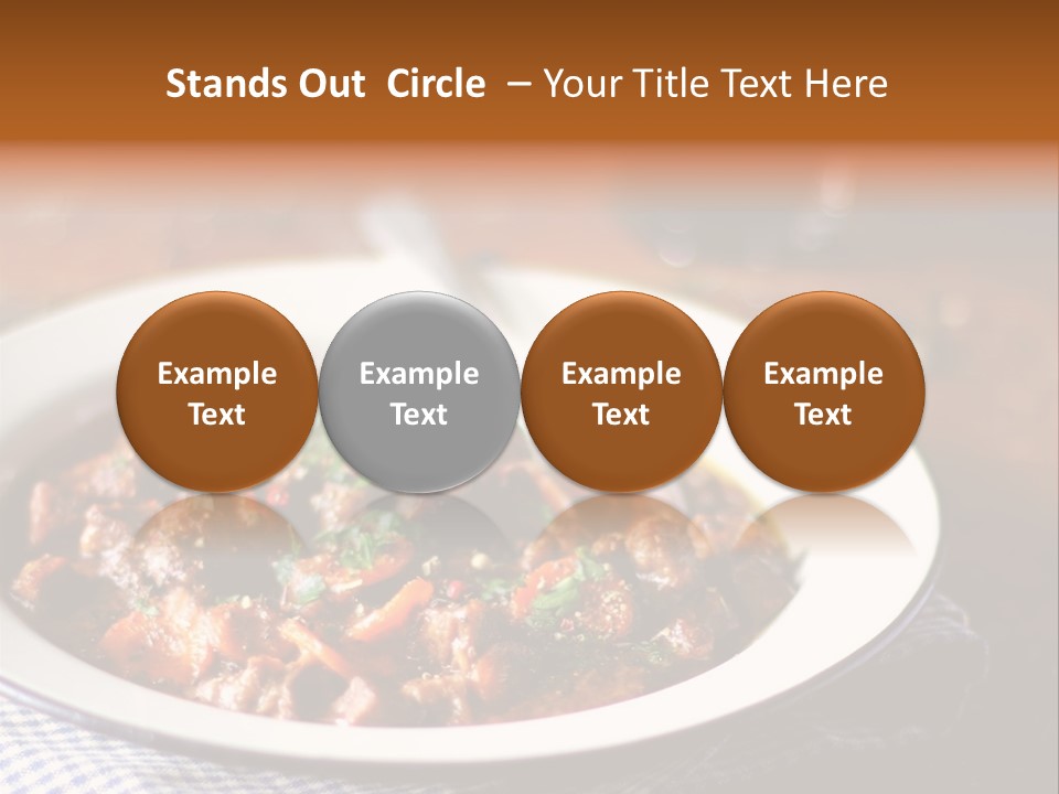 A Bowl Of Food On A Table With A Spoon PowerPoint Template