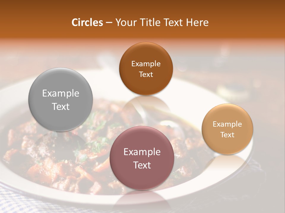 A Bowl Of Food On A Table With A Spoon PowerPoint Template