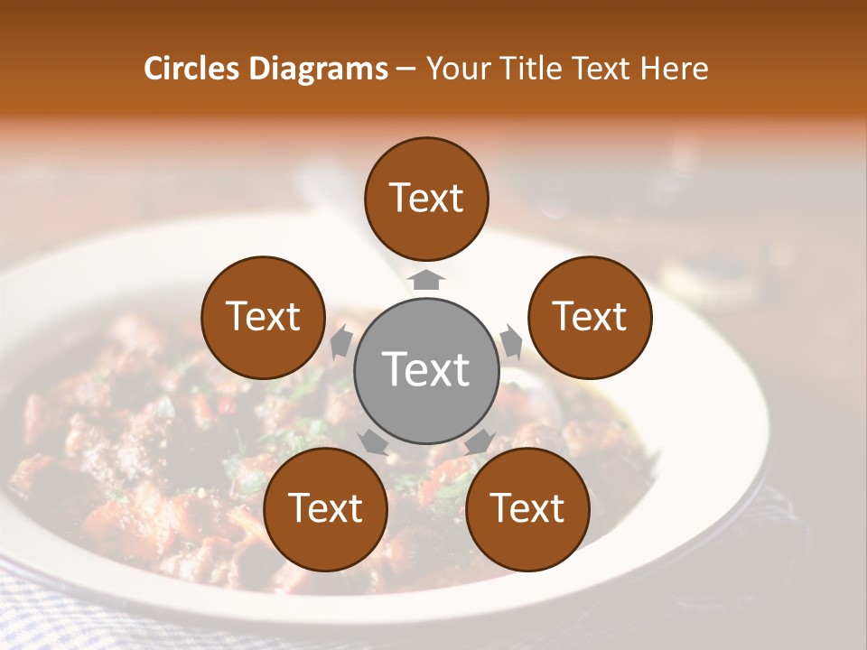 A Bowl Of Food On A Table With A Spoon PowerPoint Template