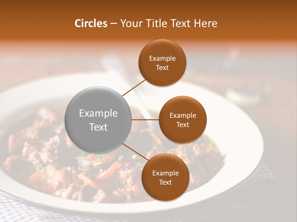 A Bowl Of Food On A Table With A Spoon PowerPoint Template