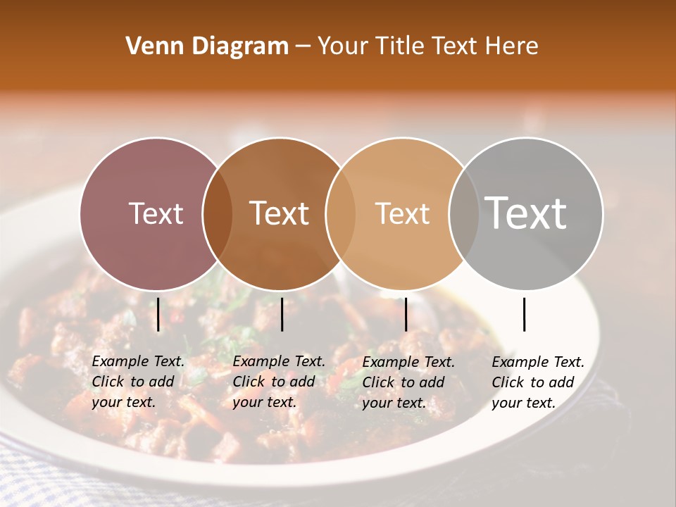 A Bowl Of Food On A Table With A Spoon PowerPoint Template