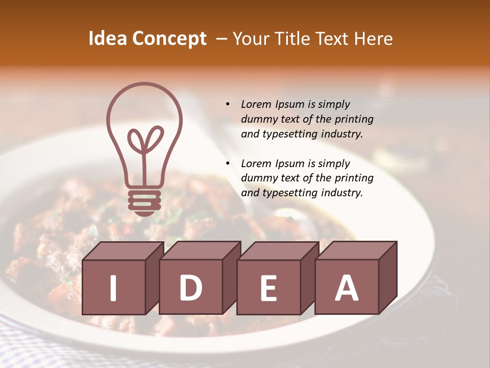 A Bowl Of Food On A Table With A Spoon PowerPoint Template