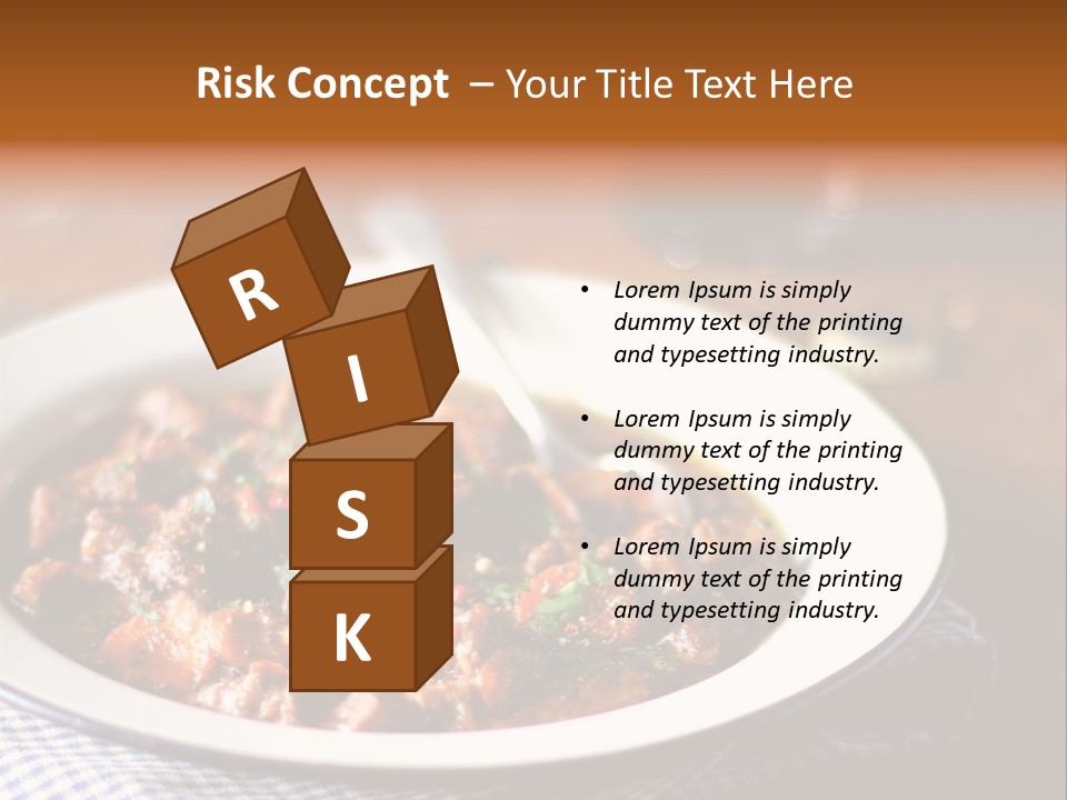 A Bowl Of Food On A Table With A Spoon PowerPoint Template