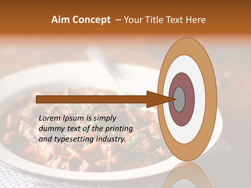 A Bowl Of Food On A Table With A Spoon PowerPoint Template