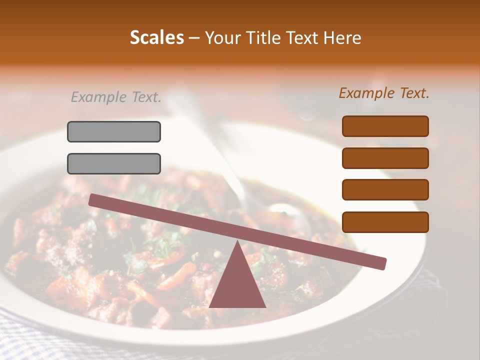 A Bowl Of Food On A Table With A Spoon PowerPoint Template