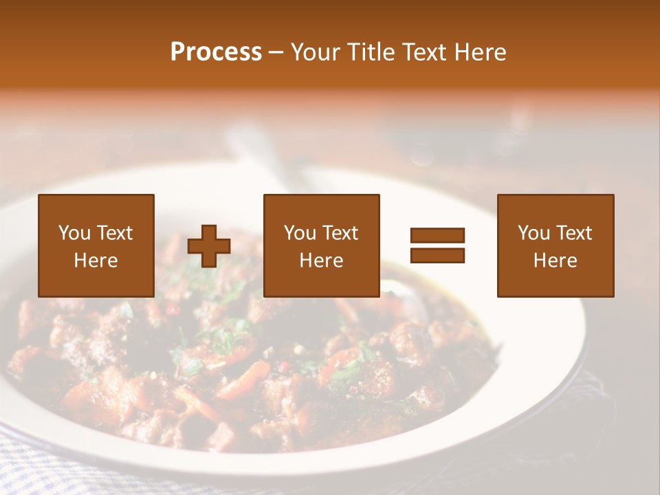 A Bowl Of Food On A Table With A Spoon PowerPoint Template
