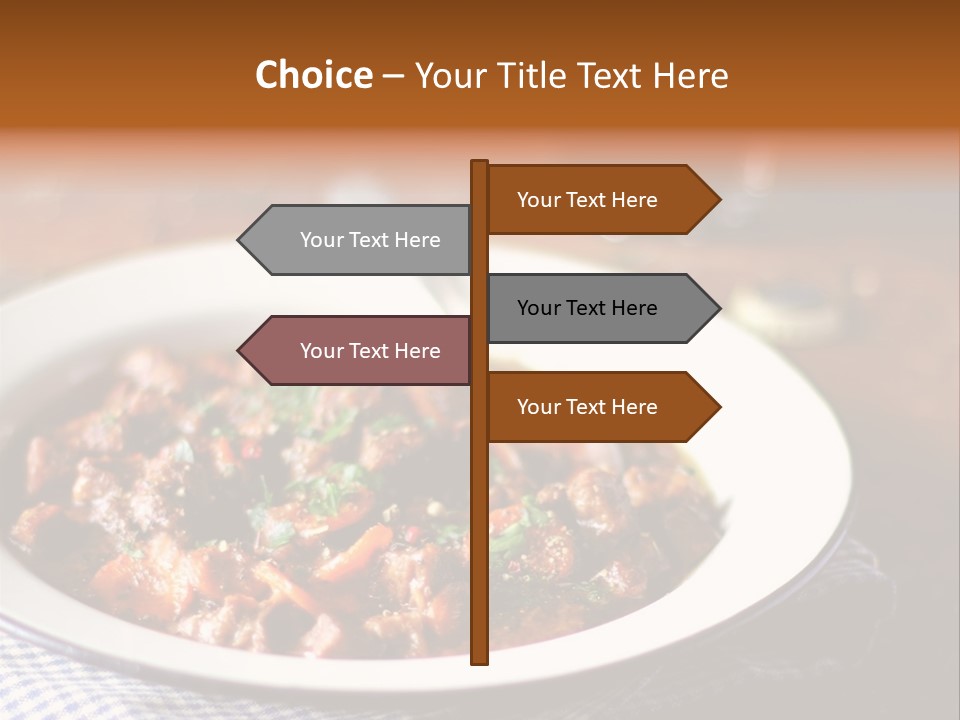 A Bowl Of Food On A Table With A Spoon PowerPoint Template