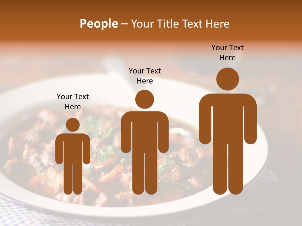 A Bowl Of Food On A Table With A Spoon PowerPoint Template