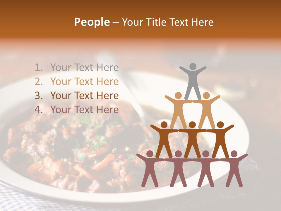 A Bowl Of Food On A Table With A Spoon PowerPoint Template