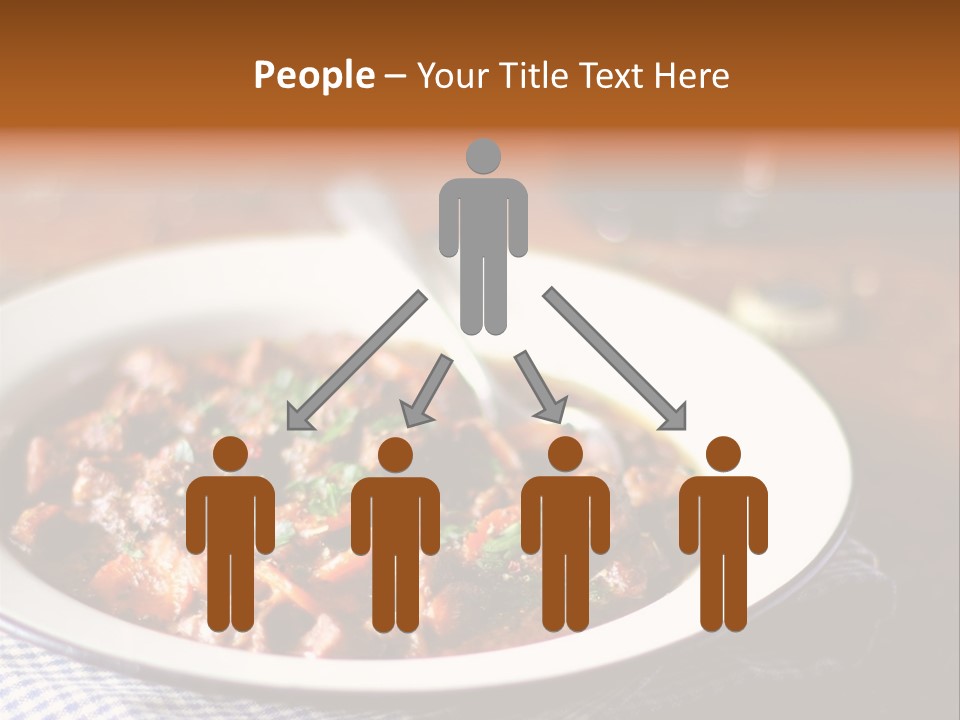 A Bowl Of Food On A Table With A Spoon PowerPoint Template