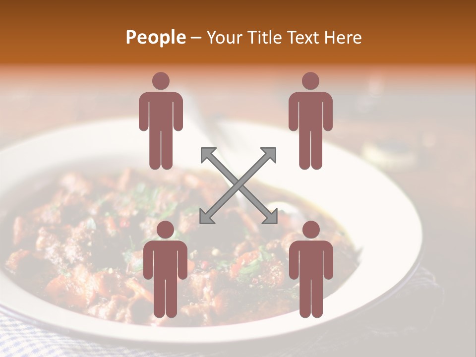 A Bowl Of Food On A Table With A Spoon PowerPoint Template
