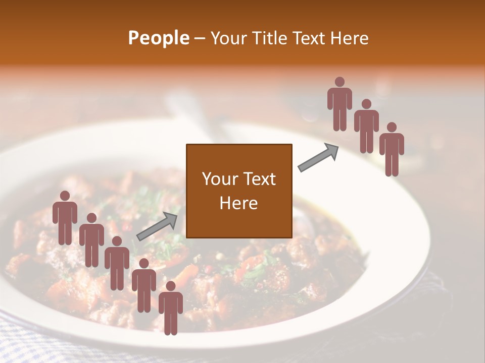 A Bowl Of Food On A Table With A Spoon PowerPoint Template