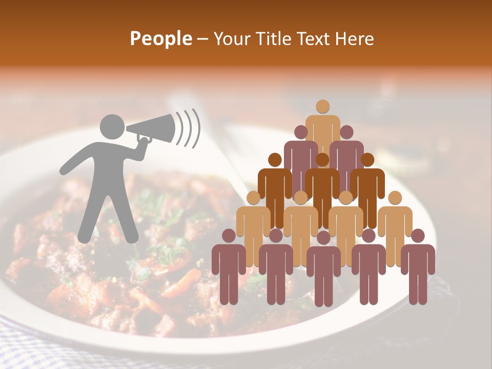 A Bowl Of Food On A Table With A Spoon PowerPoint Template