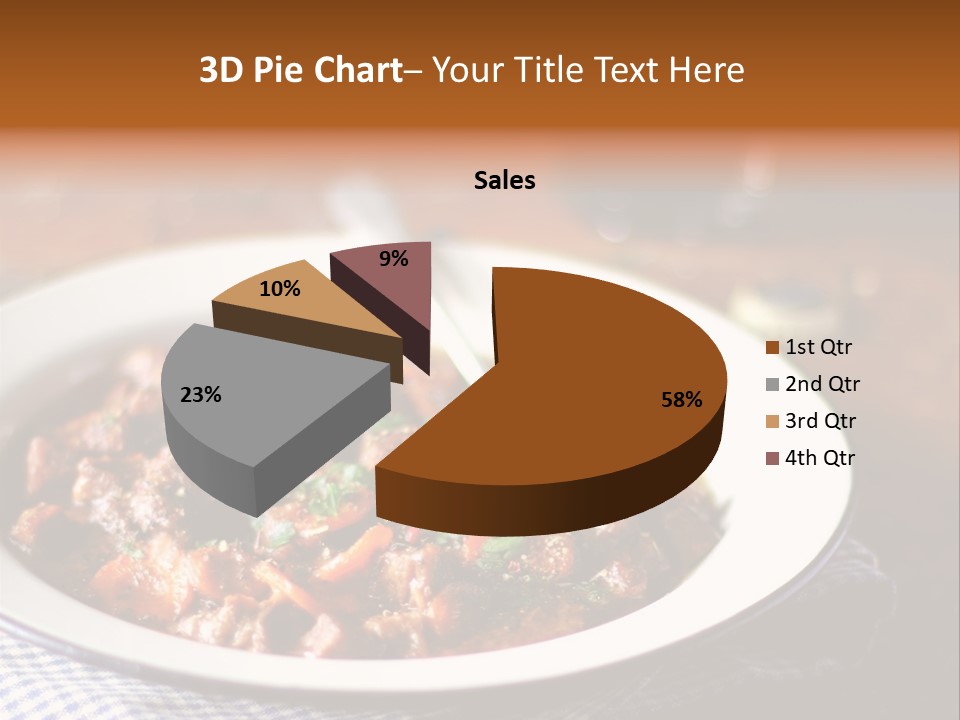 A Bowl Of Food On A Table With A Spoon PowerPoint Template