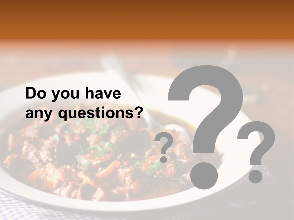 A Bowl Of Food On A Table With A Spoon PowerPoint Template