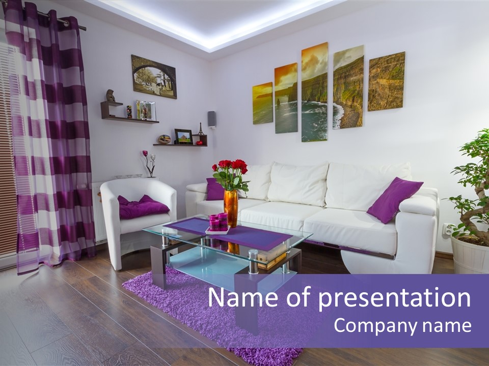 Purple Modern Glassy PowerPoint Template