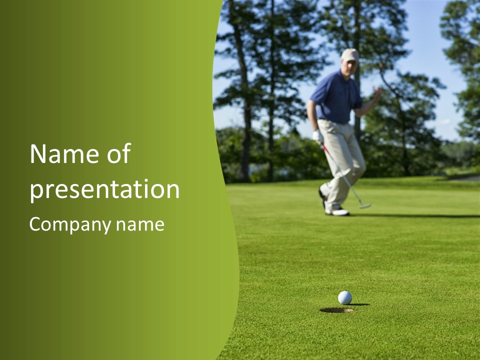 Golf Golfer Celebration PowerPoint Template