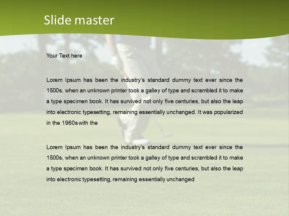 Golf Golfer Celebration PowerPoint Template