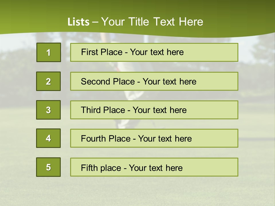 Golf Golfer Celebration PowerPoint Template