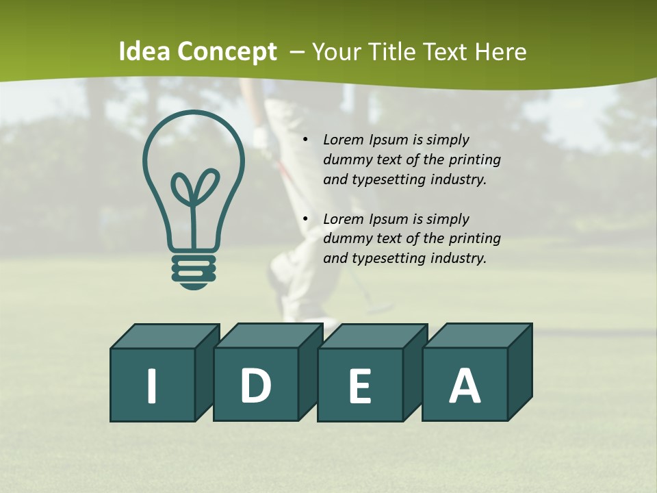 Golf Golfer Celebration PowerPoint Template