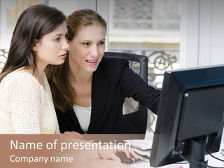 Discussion Occupation Businesswoman PowerPoint Template