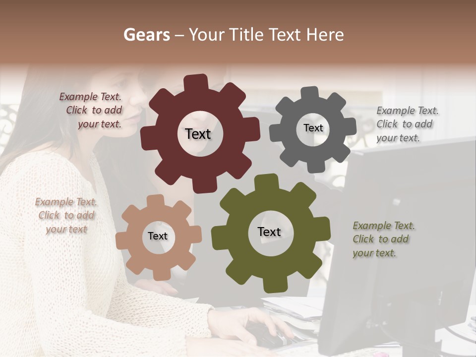 Discussion Occupation Businesswoman PowerPoint Template