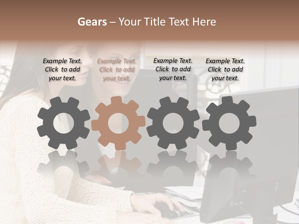 Discussion Occupation Businesswoman PowerPoint Template