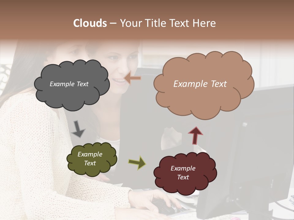 Discussion Occupation Businesswoman PowerPoint Template