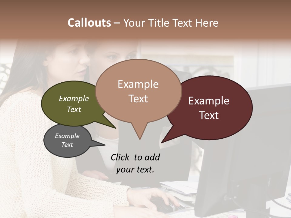 Discussion Occupation Businesswoman PowerPoint Template