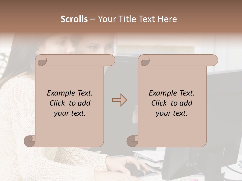 Discussion Occupation Businesswoman PowerPoint Template